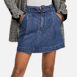 WE THE FREE Jade Belted Denim MID Indigo Wash A-Line